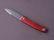 lionSTEEL - SOLID Folding Knife - Thrill - 75mm - M390 - Liner Lock - Red Aluminum - Black H. WAYL Clip
