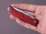 lionSTEEL - SOLID Folding Knife - Thrill - 75mm - M390 - Liner Lock - Red Aluminum - Black H. WAYL Clip