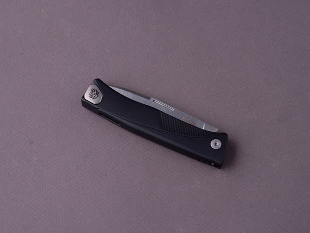 lionSTEEL - SOLID Folding Knife - Thrill - M390 - 75mm - Black Aluminum - H. WAYL Clip