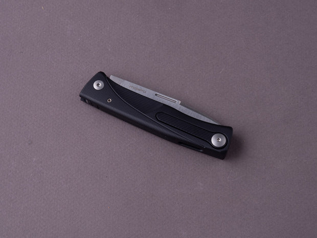lionSTEEL - SOLID Folding Knife - Thrill - Slip Joint - M390 - 75mm - Black Aluminum - H. WAYL Clip