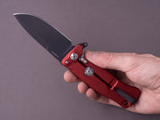lionSTEEL - SOLID Folding Knife - SR11 - Sleipner - 90mm - Red Aluminum - Black Mil Spec