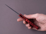 lionSTEEL - SOLID Folding Knife - SR11 - Sleipner - 90mm - Red Aluminum - Black Mil Spec