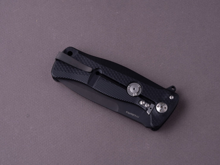 lionSTEEL - SOLID Folding Knife - SR11 - Sleipner - 90mm - Black Aluminum - Black Mil Spec