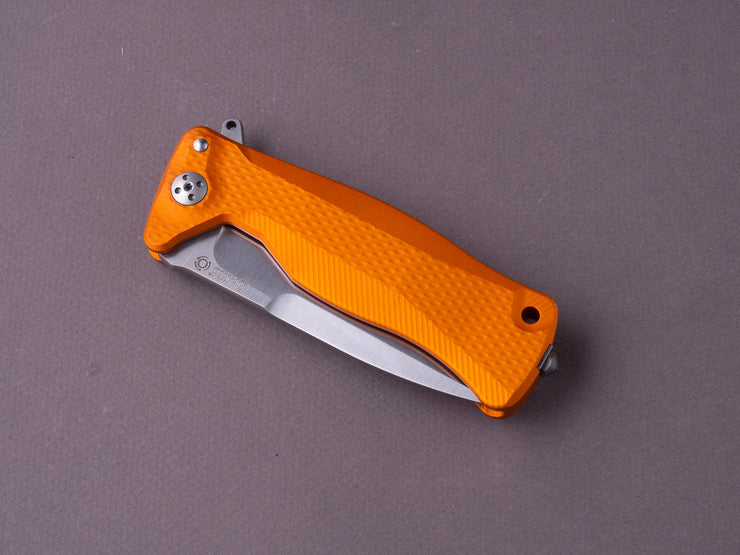 lionSTEEL - SOLID Folding Knife - SR22 - Sleipner - 75mm - Frame Lock - Orange Aluminum