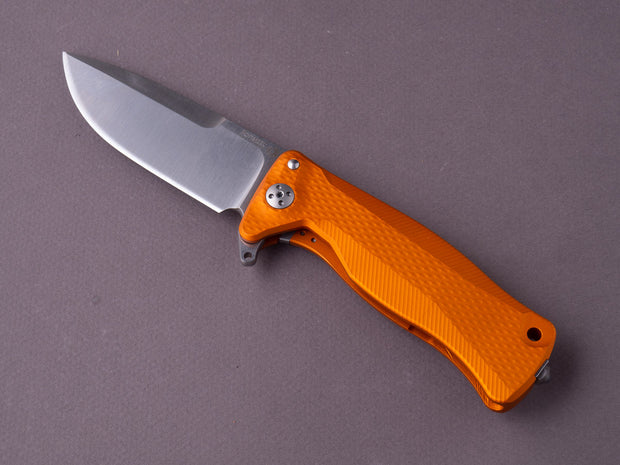 lionSTEEL - SOLID Folding Knife - SR22 - Sleipner - 75mm - Frame Lock - Orange Aluminum