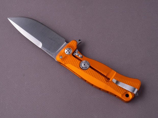 lionSTEEL - SOLID Folding Knife - SR22 - Sleipner - 75mm - Frame Lock - Orange Aluminum