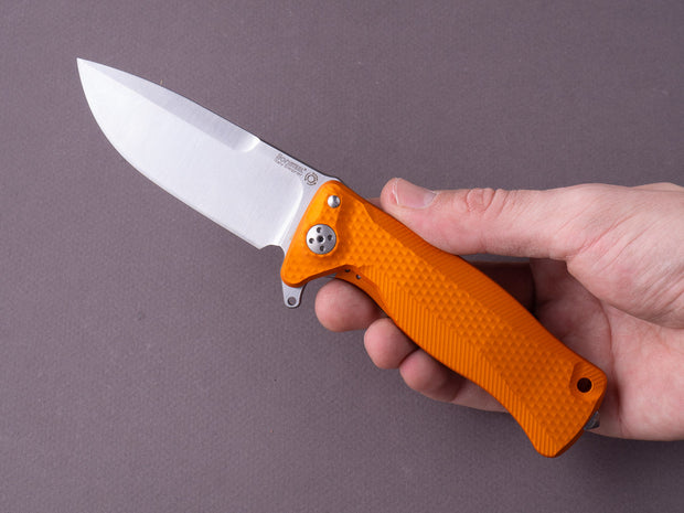 lionSTEEL - SOLID Folding Knife - SR22 - Sleipner - 75mm - Frame Lock - Orange Aluminum