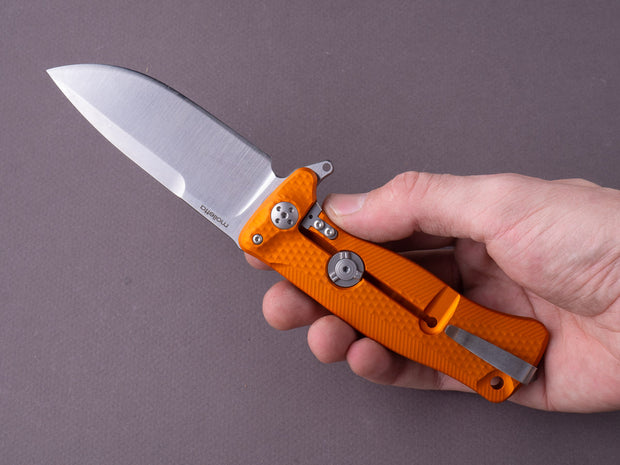 lionSTEEL - SOLID Folding Knife - SR22 - Sleipner - 75mm - Frame Lock - Orange Aluminum