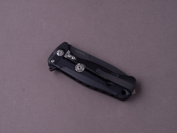 lionSTEEL - SOLID Folding Knife - SR22 - Sleipner - 75mm - Frame Lock - Black Aluminum - Black Mil Spec