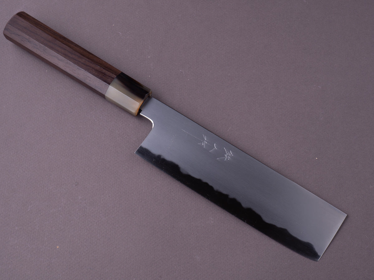 Tetsuhiro Blue steel 2 Nakiri vegetable knife 160mm (6.3) Black