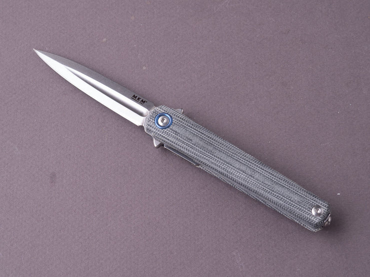 MKM - Folding Knife - Flame Light (Dagger) - Liner Lock - M390 - 70mm - Black Canvas Micarta