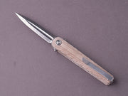 MKM - Folding Knife - Flame Light (Dagger) - Liner Lock - M390 - 70mm - Natural Canvas Micarta