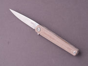 MKM - Folding Knife - Flame Light (Drop Point) - Liner Lock - M390 - Natural Canvas Micarta
