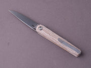 MKM - Folding Knife - Flame Light (Drop Point) - Liner Lock - M390 - Natural Canvas Micarta