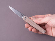 MKM - Folding Knife - Flame Light (Drop Point) - Liner Lock - M390 - Natural Canvas Micarta