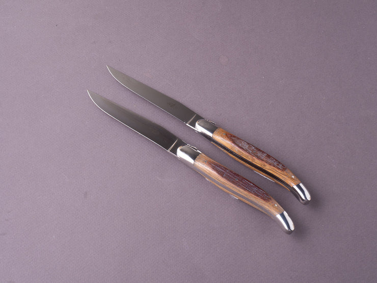 Forge de Laguiole - Steak Knife Set of 2 - Wine Barrel