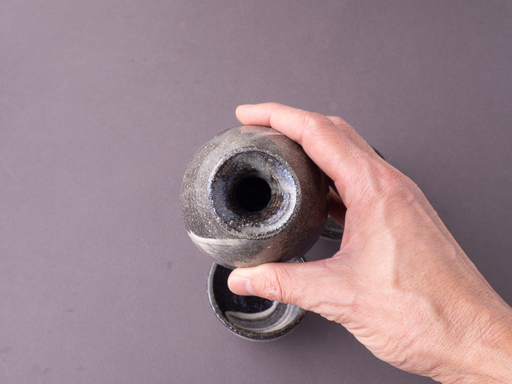 Komon - Seji Okuda - Sake Set w/ Kiri Gift Box - Hakame Finish