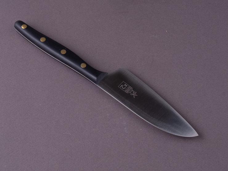 Windmühlenmesser - 105mm K2 - Stainless - Small Kitchen Knife - Black POM Handle