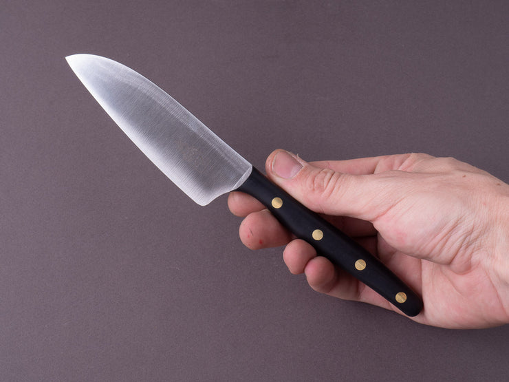 Windmühlenmesser - 105mm K2 - Stainless - Small Kitchen Knife - Black POM Handle