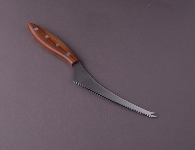 Windmühlenmesser - Fromago Series - Stainless - Soft Cheese Knife w/ Forked Tip - Plumwood Handle