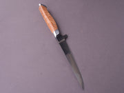 STEELPORT Knife Co. - 52100 Differentially Hardened - 6" Boning Knife - Integral Bolster Maple Burl Handle