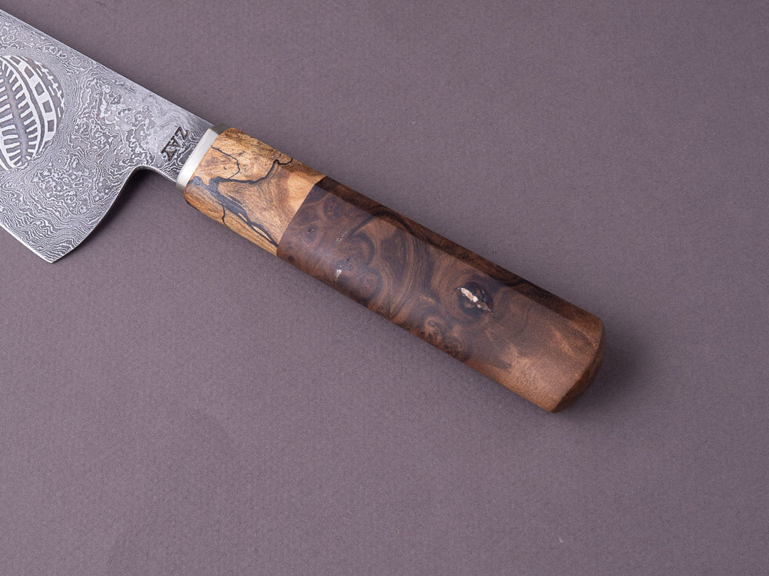 Zay Knives - 1084 & 15N20 Coreless Damascus - 180mm Chef Knife w