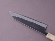 Hitohira - TD - Blue #2 Stainless Clad - Kurouchi - 170mm Bunka - Magnolia D-Shaped Handle