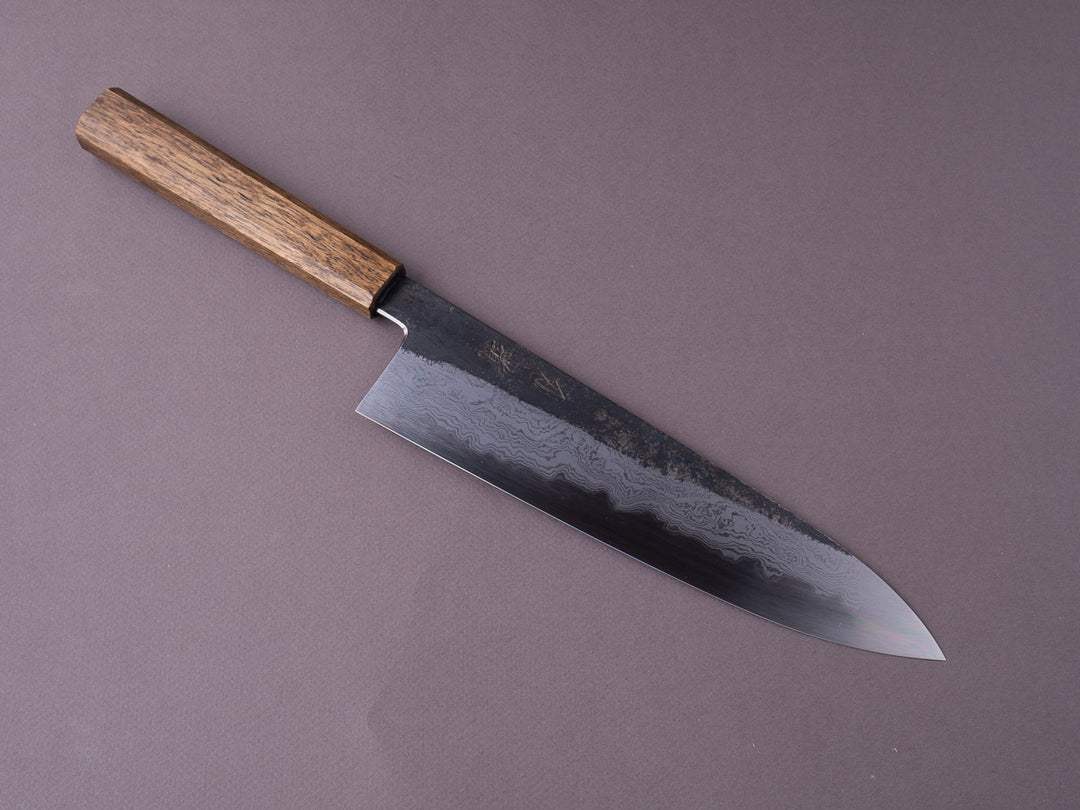 HADO - Sumi - Blue #1 - Damascus Kurouchi - 240mm Wide Gyuto