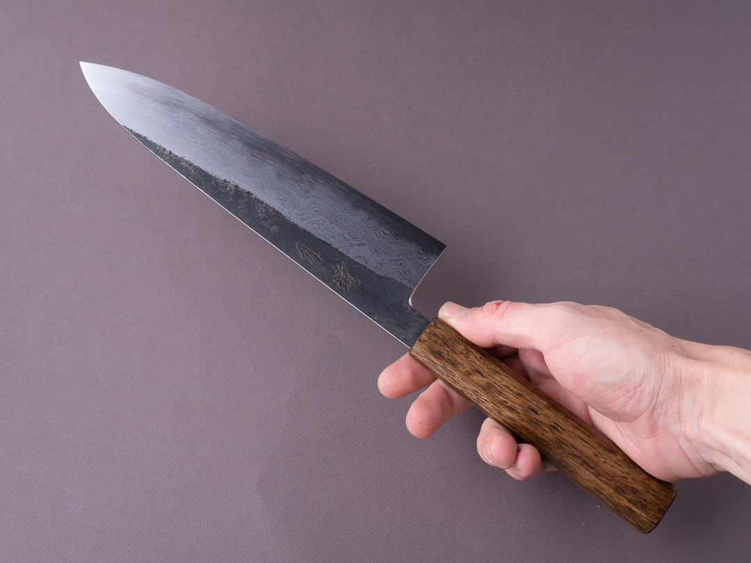 HADO - Sumi - Blue #1 - Damascus Kurouchi - 240mm Wide Gyuto