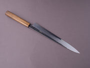 HADO - Sumi - Blue #1 - Damascus Kurouchi - 270mm Sujihiki - Brown Lacquered Oak Handle