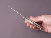 Forge De Laguiole -  Folding/Pocket Knife - 12cm 2 Piece - Blonde Aubrac Horn Handle w/ Brass Bolsters