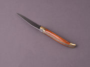 Forge de Laguiole - 90mm Folding Knife - Spring Lock - Briar Wood & Brass Handle