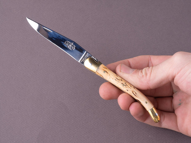Forge de Laguiole - 90mm Folding Knife - Spring Lock - Birch & Brass Handle
