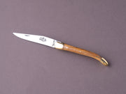 Forge de Laguiole - 90mm Folding Knife - Spring Lock - Pistachio & Brass Handle