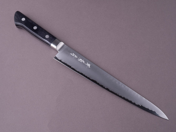 Sakai Kikumori - VG5 - 240mm Sujihiki - Western Black Pakka Handle