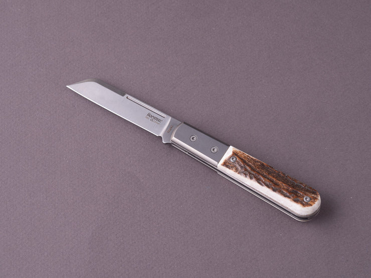 lionSTEEL - Folding Knife - Barlow - DOM - M390 - Slip Joint -Stag Horn Handle
