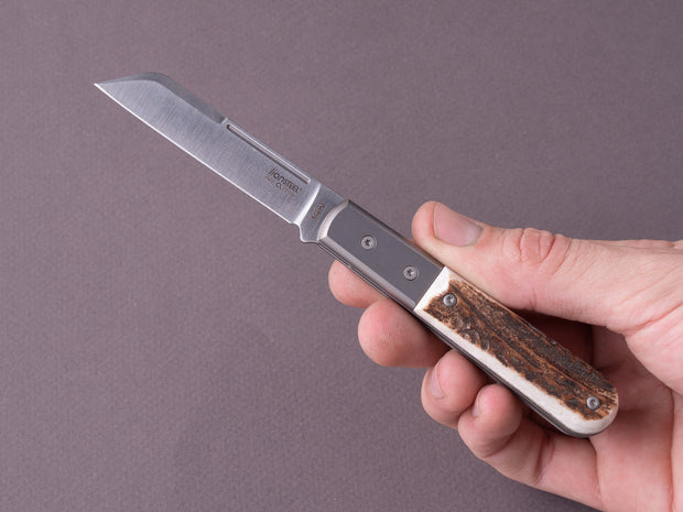 lionSTEEL - Folding Knife - Slip Joint - Barlow - DOM - M390 - Stag Horn Handle