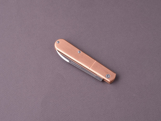 lionSTEEL - Folding Knife - Barlow - Roundhead - 65mm - M390 - Slip Joint - Copper Handle