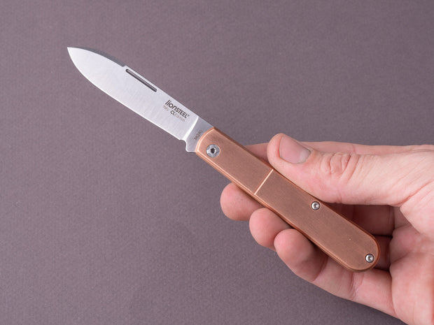 lionSTEEL - Folding Knife - Barlow - Roundhead - 65mm - M390 - Slip Joint - Copper Handle