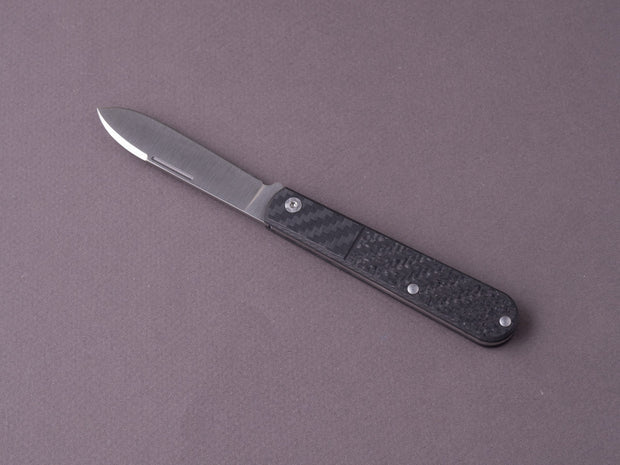 lionSTEEL - Folding Knife - Barlow - Roundhead - 75mm - M390 - Slip Joint - Carbon Fiber