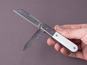 lionSTEEL - Folding Knife - Beerlow - DOM & Bottle Opener - M390 - Slip Joint - White Micarta Handle