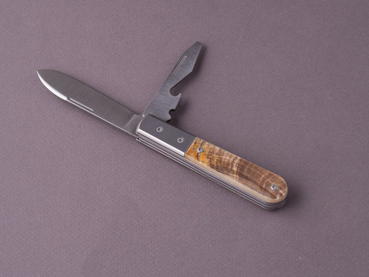 lionSTEEL - Folding Knife - Beerlow - Roundhead & Bottle Opener - M390 - Slip Joint - Ram Horn