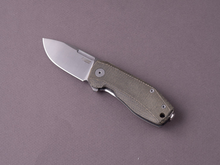 lionSTEEL - Folding Knife - Frame Lock - Nano - MagnaCut - 65mm - Green Canvas & Titanium