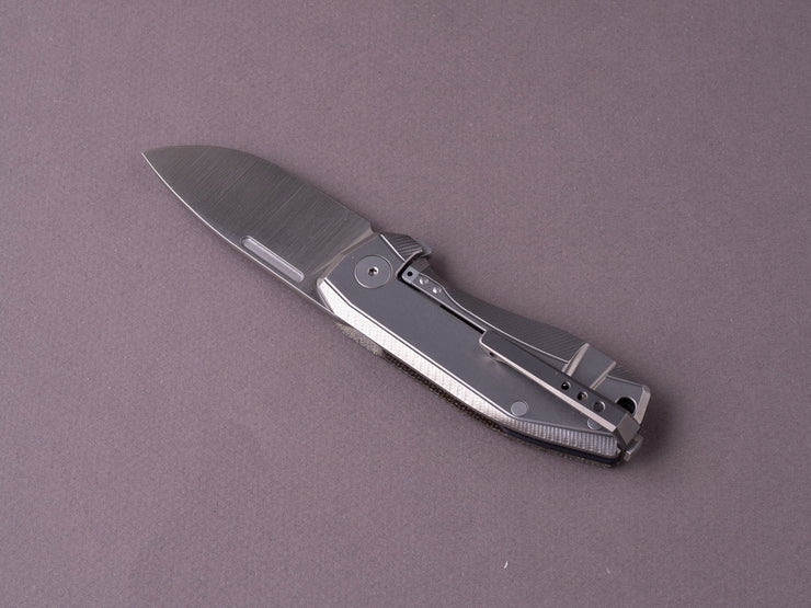 lionSTEEL - Folding Knife - Frame Lock - Nano - MagnaCut - 65mm - Green Canvas & Titanium