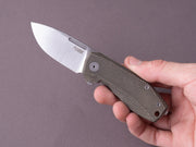 lionSTEEL - Folding Knife - Frame Lock - Nano - MagnaCut - 65mm - Green Canvas & Titanium