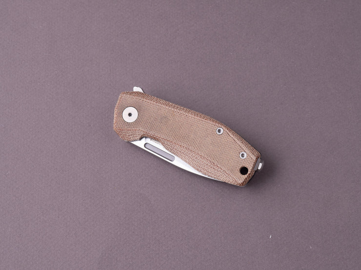 lionSTEEL - Folding Knife - Frame Lock - Nano - MagnaCut - 65mm - Canvas Micarta & Titanium