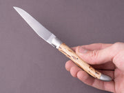 Forge de Laguiole - 110mm Folding Knife - Spring Lock - Norwegian Curly Birch & Stainless Bolsters