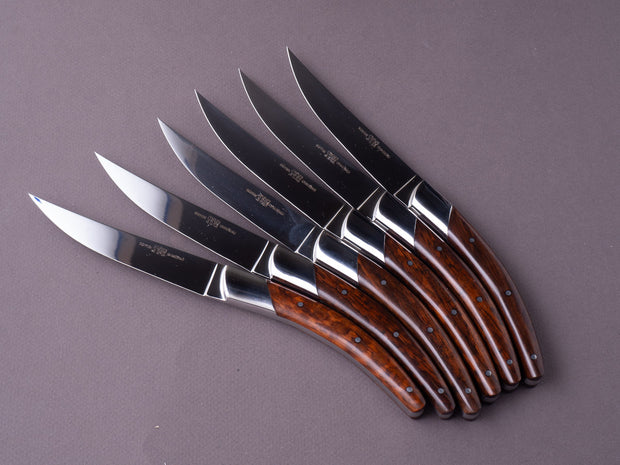 Goyon-Chazeau - Styl'ver - Steak/Table Knives - Snakewood Handle - Set of 6