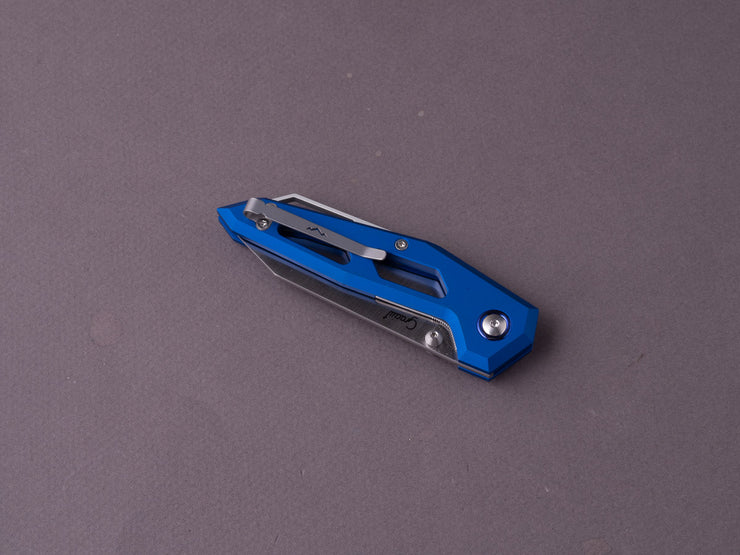 MKM - Folding Knife - Edge - Elmax - 75mm - Liner Lock - Blue Aluminum