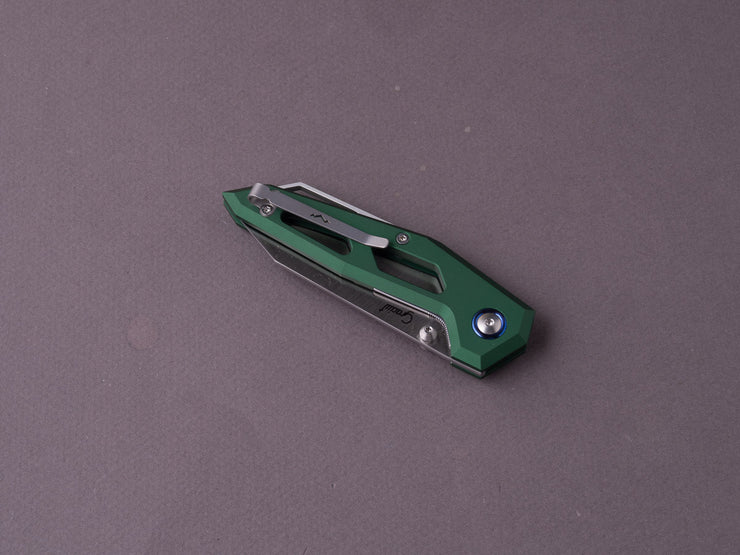 MKM - Folding Knife - Edge - Elmax - 75mm - Liner Lock - Green Aluminum